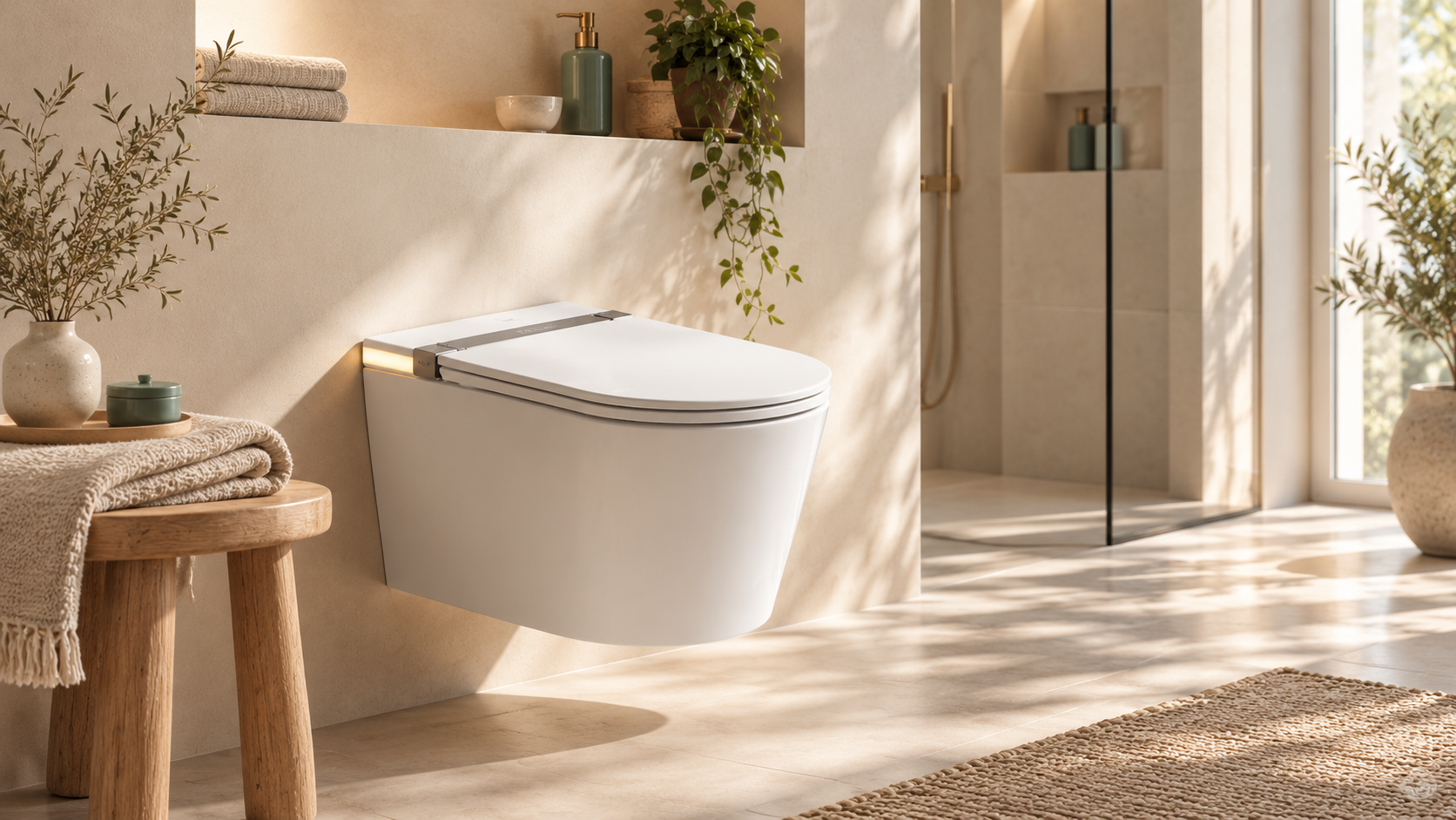 Washlet LYIANA LY-W-001 — toaleta myjąca w jasnej łazience